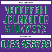 Load image into Gallery viewer, Custom Purple White Pinstripe Kelly Green Authentic Basketball Jersey
