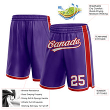 Load image into Gallery viewer, Custom Purple White-Red Authentic Basketball Shorts
