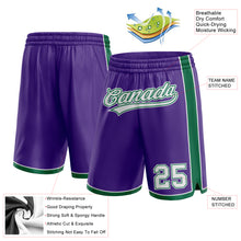 Load image into Gallery viewer, Custom Purple White-Kelly Green Authentic Basketball Shorts
