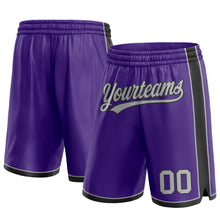 Load image into Gallery viewer, Custom Purple Gray-White Authentic Basketball Shorts
