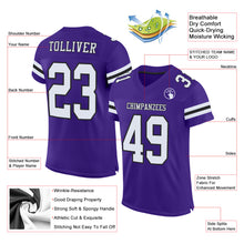 Load image into Gallery viewer, Custom Purple White-Black Mesh Authentic Football Jersey
