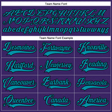 Load image into Gallery viewer, Custom Purple Teal-Black Hockey Lace Neck Jersey
