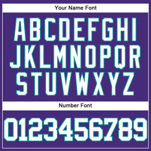Load image into Gallery viewer, Custom Purple White-Teal Authentic Baseball Jersey
