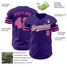 Load image into Gallery viewer, Custom Purple Pink-Black Authentic Baseball Jersey

