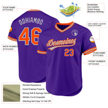 Load image into Gallery viewer, Custom Purple Orange-Gray Authentic Throwback Baseball Jersey

