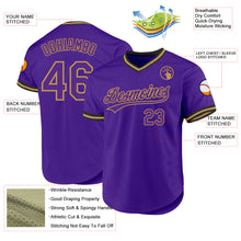 Load image into Gallery viewer, Custom Purple Old Gold-Black Authentic Throwback Baseball Jersey
