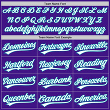 Load image into Gallery viewer, Custom Purple Teal-White Authentic Throwback Baseball Jersey
