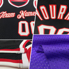Load image into Gallery viewer, Custom Purple Black-Orange Authentic Throwback Basketball Jersey
