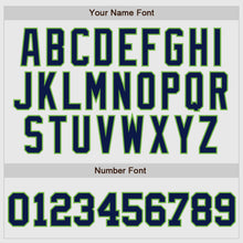 Load image into Gallery viewer, Custom White Navy Pinstripe Navy-Neon Green Authentic Raglan Sleeves Baseball Jersey
