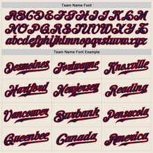 Load image into Gallery viewer, Custom Cream Navy Pinstripe Navy-Red Authentic Raglan Sleeves Baseball Jersey
