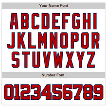 Load image into Gallery viewer, Custom White Red-Navy Authentic Raglan Sleeves Baseball Jersey
