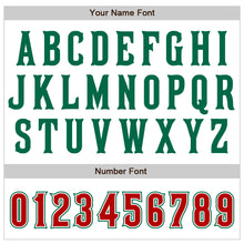 Load image into Gallery viewer, Custom White Red-Kelly Green Authentic Raglan Sleeves Baseball Jersey
