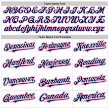 Load image into Gallery viewer, Custom White Navy-Pink Authentic Raglan Sleeves Baseball Jersey
