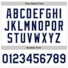 Load image into Gallery viewer, Custom White Navy-Gray Authentic Raglan Sleeves Baseball Jersey
