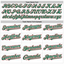 Load image into Gallery viewer, Custom White Kelly Green-Red Authentic Raglan Sleeves Baseball Jersey
