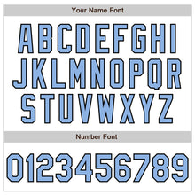 Load image into Gallery viewer, Custom White Light Blue-Black Authentic Raglan Sleeves Baseball Jersey
