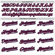 Load image into Gallery viewer, Custom White Crimson-Navy Authentic Raglan Sleeves Baseball Jersey
