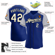 Load image into Gallery viewer, Custom Royal Cream-Black Authentic Raglan Sleeves Baseball Jersey
