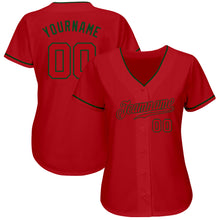 Load image into Gallery viewer, Custom Red Red-Green Authentic Baseball Jersey
