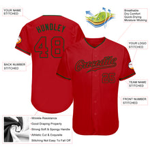 Load image into Gallery viewer, Custom Red Red-Green Authentic Baseball Jersey

