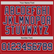 Load image into Gallery viewer, Custom Red Navy-White Authentic Throwback Basketball Jersey
