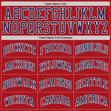 Load image into Gallery viewer, Custom Red Navy-White Authentic Throwback Basketball Jersey
