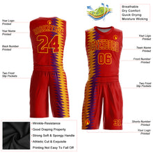 Load image into Gallery viewer, Custom Red Red-Gold Round Neck Sublimation Basketball Suit Jersey
