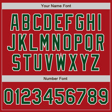 Load image into Gallery viewer, Custom Red Green-White Authentic Baseball Jersey
