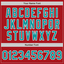 Load image into Gallery viewer, Custom Red Teal-White Authentic Baseball Jersey
