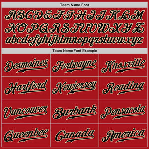 Custom Red Black-City Cream Authentic Baseball Jersey