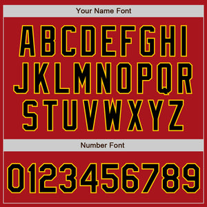 Custom Red Black-Gold Authentic Baseball Jersey