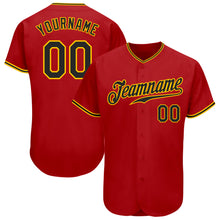 Load image into Gallery viewer, Custom Red Black-Gold Authentic Baseball Jersey
