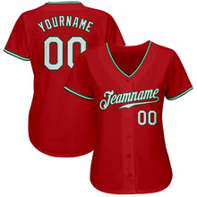 Load image into Gallery viewer, Custom Red White-Kelly Green Authentic Baseball Jersey
