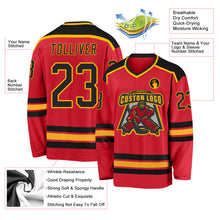 Load image into Gallery viewer, Custom Red Black-Gold Hockey Jersey
