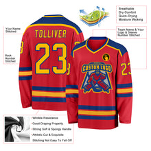 Load image into Gallery viewer, Custom Red Gold-Royal Hockey Jersey
