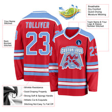 Load image into Gallery viewer, Custom Red Light Blue-White Hockey Jersey
