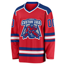 Load image into Gallery viewer, Custom Red Royal-White Hockey Jersey
