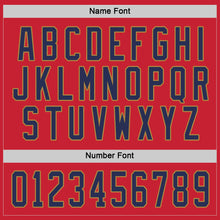Load image into Gallery viewer, Custom Red Navy-Old Gold Hockey Jersey

