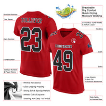 Load image into Gallery viewer, Custom Red Black-White Mesh Authentic Football Jersey
