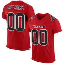 Load image into Gallery viewer, Custom Red Black-White Mesh Authentic Football Jersey
