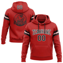 Load image into Gallery viewer, Custom Stitched Red Black-White Football Pullover Sweatshirt Hoodie
