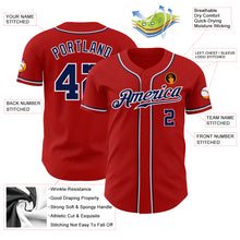 Load image into Gallery viewer, Custom Red Navy-White Authentic Baseball Jersey
