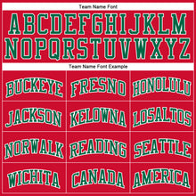 Load image into Gallery viewer, Custom Red Kelly Green-White Authentic Throwback Basketball Jersey
