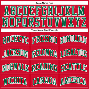 Custom Red Kelly Green-White Authentic Throwback Basketball Jersey