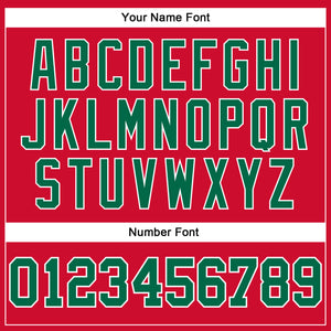 Custom Red Kelly Green-White Authentic Throwback Basketball Jersey