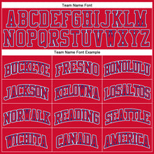 Load image into Gallery viewer, Custom Red Red-Royal Authentic Throwback Basketball Jersey
