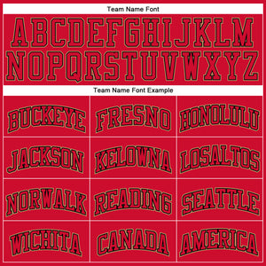 Custom Red Red Black-Old Gold Authentic Throwback Basketball Jersey