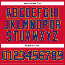 Load image into Gallery viewer, Custom Red Royal-Gold Authentic Throwback Basketball Jersey
