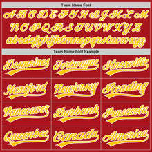 Load image into Gallery viewer, Custom Red Gold-White Authentic Baseball Jersey
