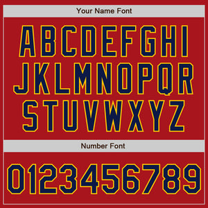 Custom Red Navy-Gold Authentic Baseball Jersey